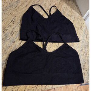 Lot of 2 Maurices Seamless Ribbed Racerback Black Bralette Size XXL